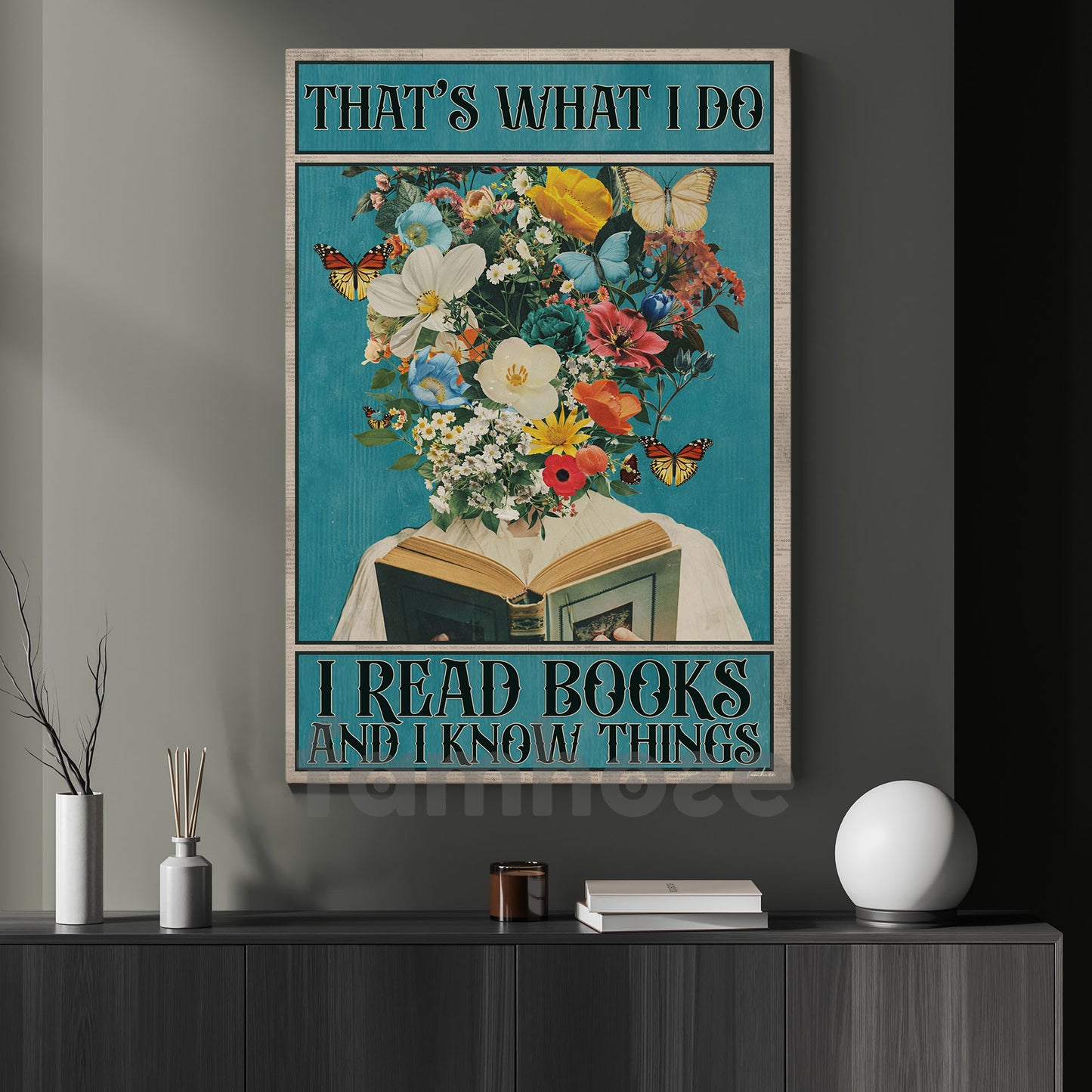 Reading Book Canvas Painting, That's What I Do Wall Art Decor, Poster Gift For Reading Lovers