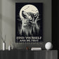 Find Yourself And Be That, Motivational Wall Art Decor, Inspirational Canvas Painting for Office, Living Room, or Workspace, Gift For Wolf Lovers