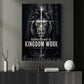 Jesus & Lion Canvas Painting, Fatherhood Is Kingdom Work Wall Art Decor, Poster Retro Style Gift For Christians, Lion Lover