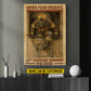 Motivational Personalized Firefighter Canvas Painting, When Fear Knocks Inspirational Quotes Wall Art Decor, Poster Gift For Firefighter Lovers