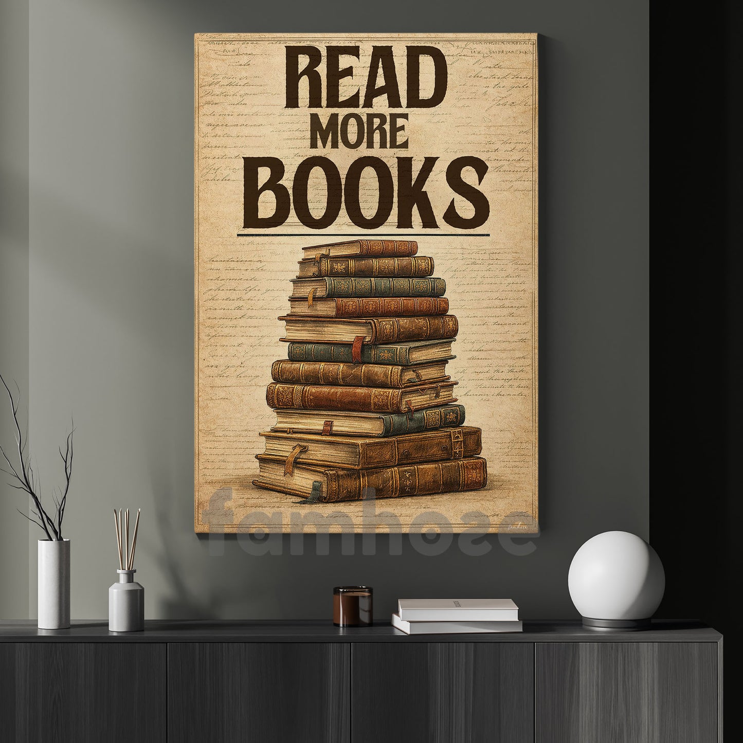 Reading Book Canvas Painting, Read More Books Wall Art Decor, Poster Gift For Reading Lovers