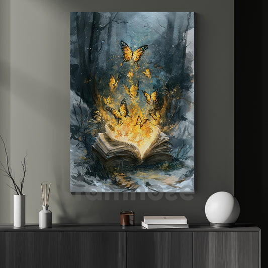 Reading Book Canvas Painting, Every Page Sets Magic Free Wall Art Decor, Poster Gift For Book Lover