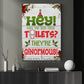 Funny Christmas Toilet Canvas Painting, Hey Have You Seen These Toilet Wall Art Decor Xmas Poster Gift For Toilet Lovers