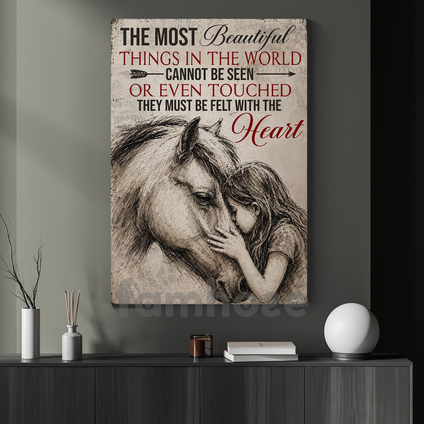 Horse Riding Girl Canvas Painting, The Most Beautiful Things In The World Wall Art Decor, Poster Gift For Horse Girl