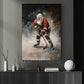 Santa's Off-Season Ice Hockey Star, Christmas Canvas Painting, Xmas Wall Art Decor - Christmas Poster Gift For Hockey Lovers