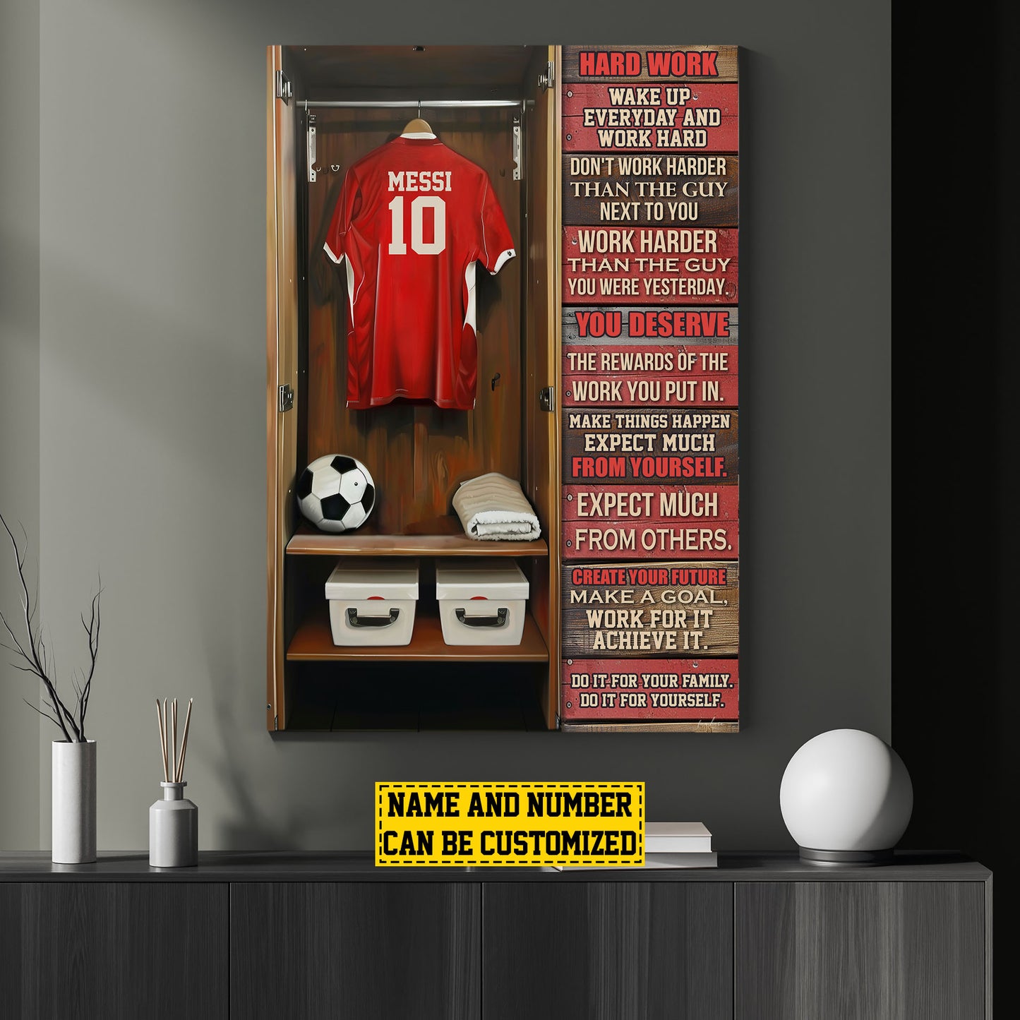 Personalized Soccer Canvas Painting, Do It For Your Family And Yourself, Sport Wall Art Decor, Poster Gift For Soccer Lovers