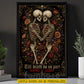 Personalized Halloween Skeleton Couple Canvas Painting, Till Death Do Us Part Wall Art Decor, Spooky Season Poster Gift For Couple