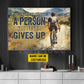 Motivational Personalized Cycling Man Canvas Painting, It's Hard To Beat A Person Who Never Gives Up Sport Wall Art Decor, Poster Gift For Cycling Lovers