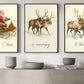 Set Of 3 Christmas Canvas Painting, Santa Claus Is Coming To Town Wall Art Decor, Xmas Poster Gift To Decor House Or Office