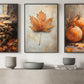 Set Of 3 Autumn Canvas Painting, Falling For Autumn Thanksgiving Poster Gift, Thankful Wall Art Decor