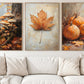 Set Of 3 Autumn Canvas Painting, Falling For Autumn Thanksgiving Poster Gift, Thankful Wall Art Decor