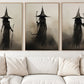 Set Of 3 Witches Canvas Painting, Halloween Poster Gift, Spooky Season Wall Art Decor