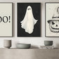 Set Of 3 Ghost Canvas Painting, Spooky Season Wall Art Decor, Halloween Poster Gift