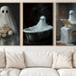 Set Of 3 The Everyday Afterlife, Ghost Canvas Painting, Spooky Season Wall Art Decor, Halloween Poster Gift For Ghost Lovers
