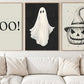 Set Of 3 Ghost Canvas Painting, Spooky Season Wall Art Decor, Halloween Poster Gift