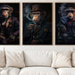 Cool Set Of 3 Monkey Canvas Painting, Monkey Mafia Lounge Wall Art Decor, Poster Gift For Monkey Lovers