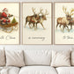 Set Of 3 Christmas Canvas Painting, Santa Claus Is Coming To Town Wall Art Decor, Xmas Poster Gift To Decor House Or Office
