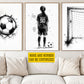 Personalized Set Of 3 Soccer Girl Canvas Painting, Dream Big Play Hard Sport Wall Art Decor, Poster Gift For Soccer Lovers