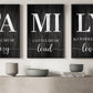 Set Of 3 Celebrating Family Canvas Painting, Crazy, Loud, and Loving Family Moments Wall Art Decor, Family Poster Gift