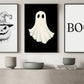 Set Of 3 Ghost Canvas Painting, Spooky Season Wall Art Decor, Halloween Poster Gift For Ghost Lovers