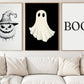 Set Of 3 Ghost Canvas Painting, Spooky Season Wall Art Decor, Halloween Poster Gift For Ghost Lovers