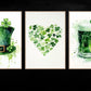 Set Of 3 St Patrick's Day Canvas Painting, A Shamrock Love Story Wall Art Decor, Poster Gift For Beer Lovers