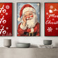 Set Of 3 Christmas Santa Claus, Santa Christmas Canvas Painting, Xmas Wall Art Decor, Christmas Poster Gift