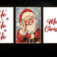 Set Of 3 Ho Ho Ho Christmas, Santa Christmas Canvas Painting, Xmas Wall Art Decor, Christmas Poster Gift