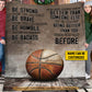 Motivational Personalized Basketball Fleece Blanket, Be Strong Brave Humble And Badass Sport Woven Blanket, Cool Sherpa Blanket Gift For Basketball Lovers