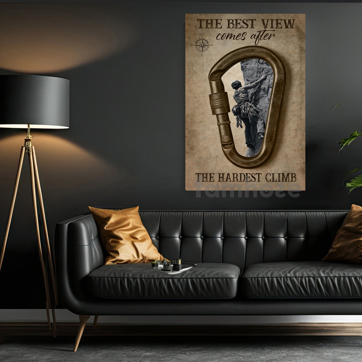 Motivational Climbing Canvas Painting, The Best View Sport Wall Art Decor, Poster Gift For Climbing Lovers