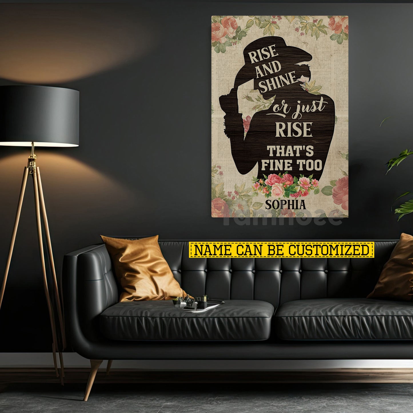 Motivational Personalized Horse Riding Girl Canvas Painting, Rise And Shine Wall Art Decor, Poster Gift For Horse Girl
