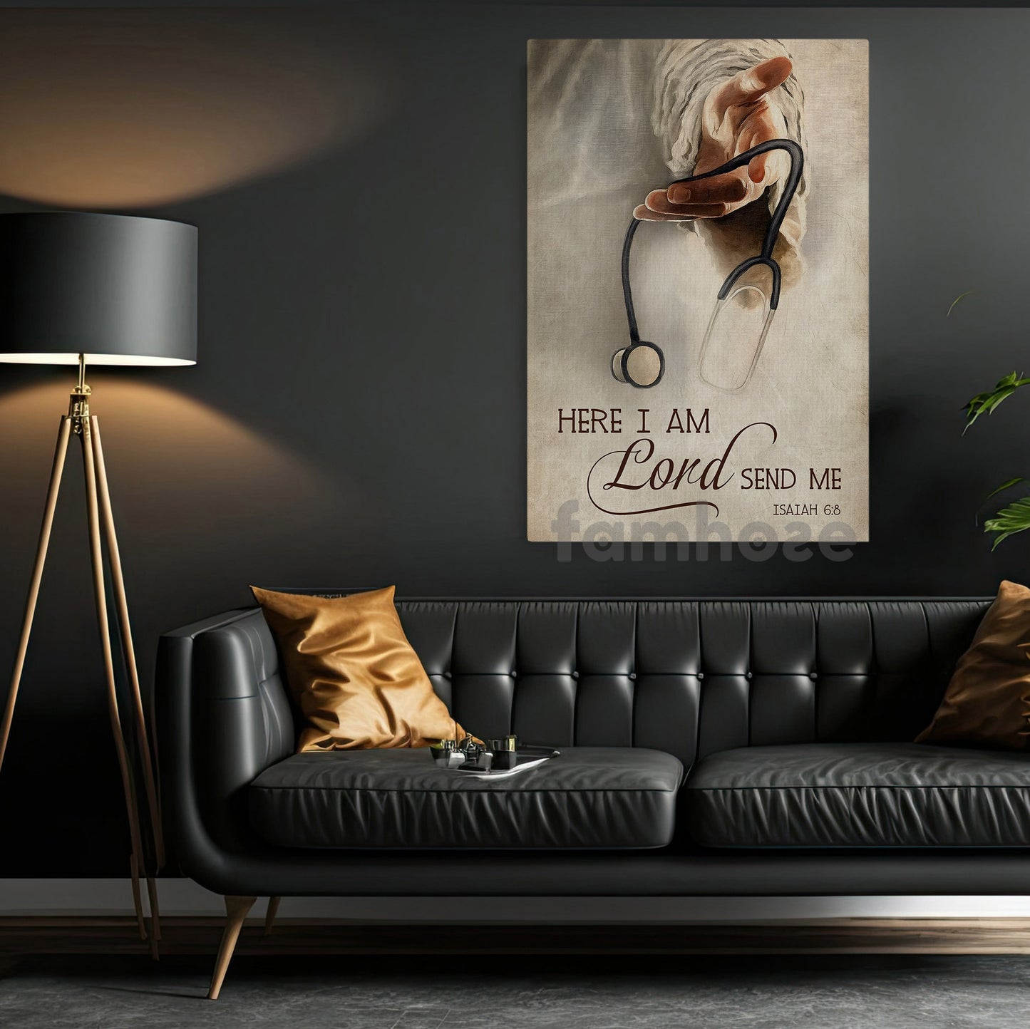 Nurse & God Canvas Painting, Here I Am Lord Send Me Wall Art Decor, Poster Gift For Nurse Lovers