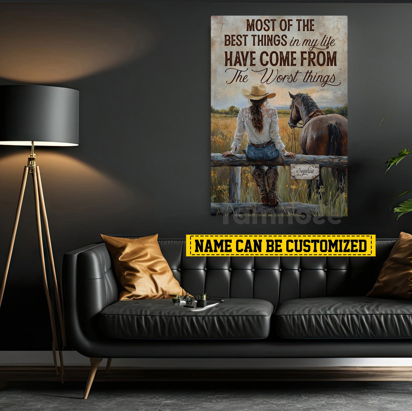 Personalized Cowgirl Canvas Painting, Most Of The Best Things Wall Art Decor, Poster Gift For Cowgirl