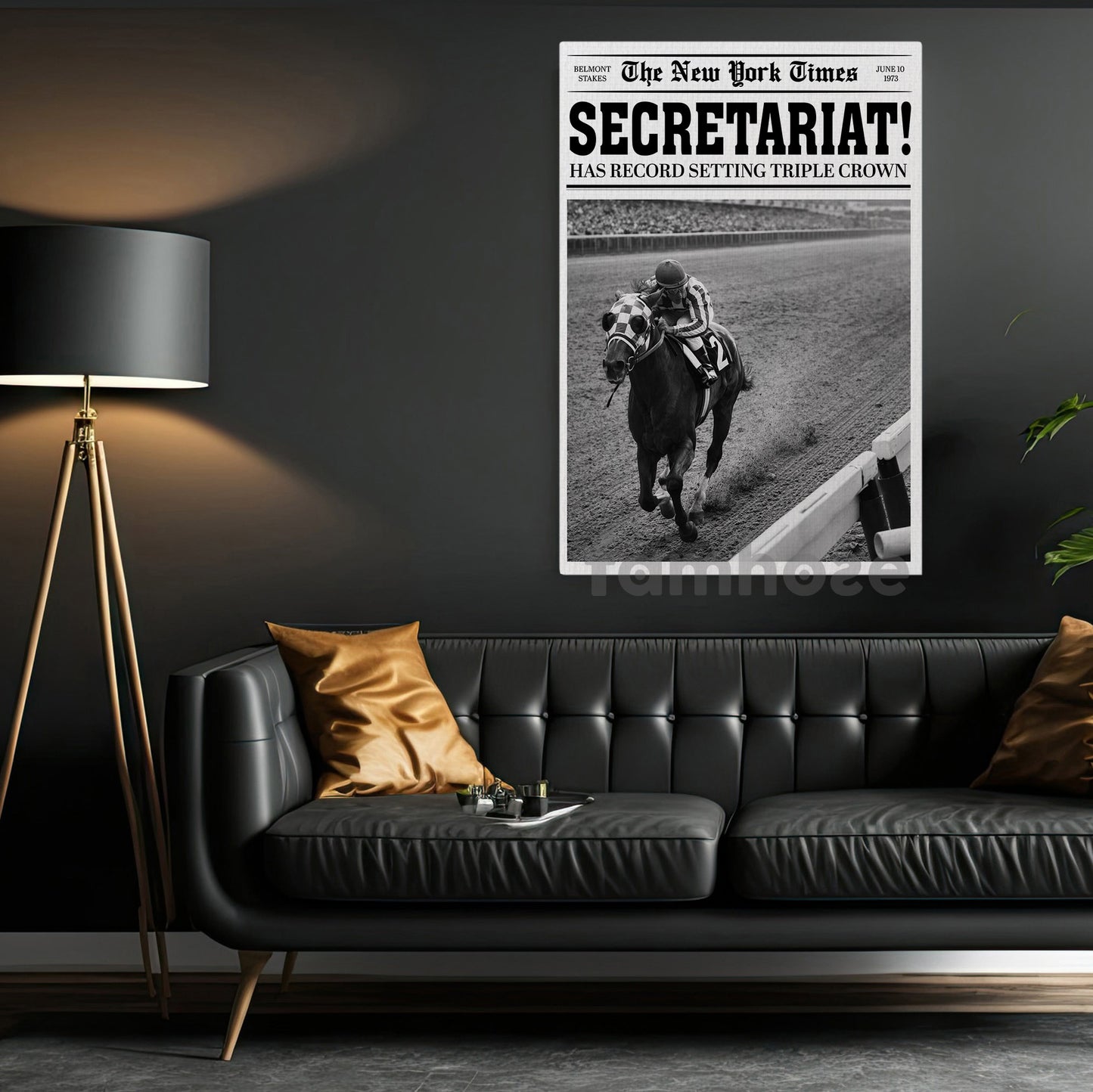Secretariat Horse Canvas Painting, Secretariat Has Record Setting Triple Crown Wall Art Decor, Poster Gift For Horse Racing Lovers, Fan Of Kentucky Derby