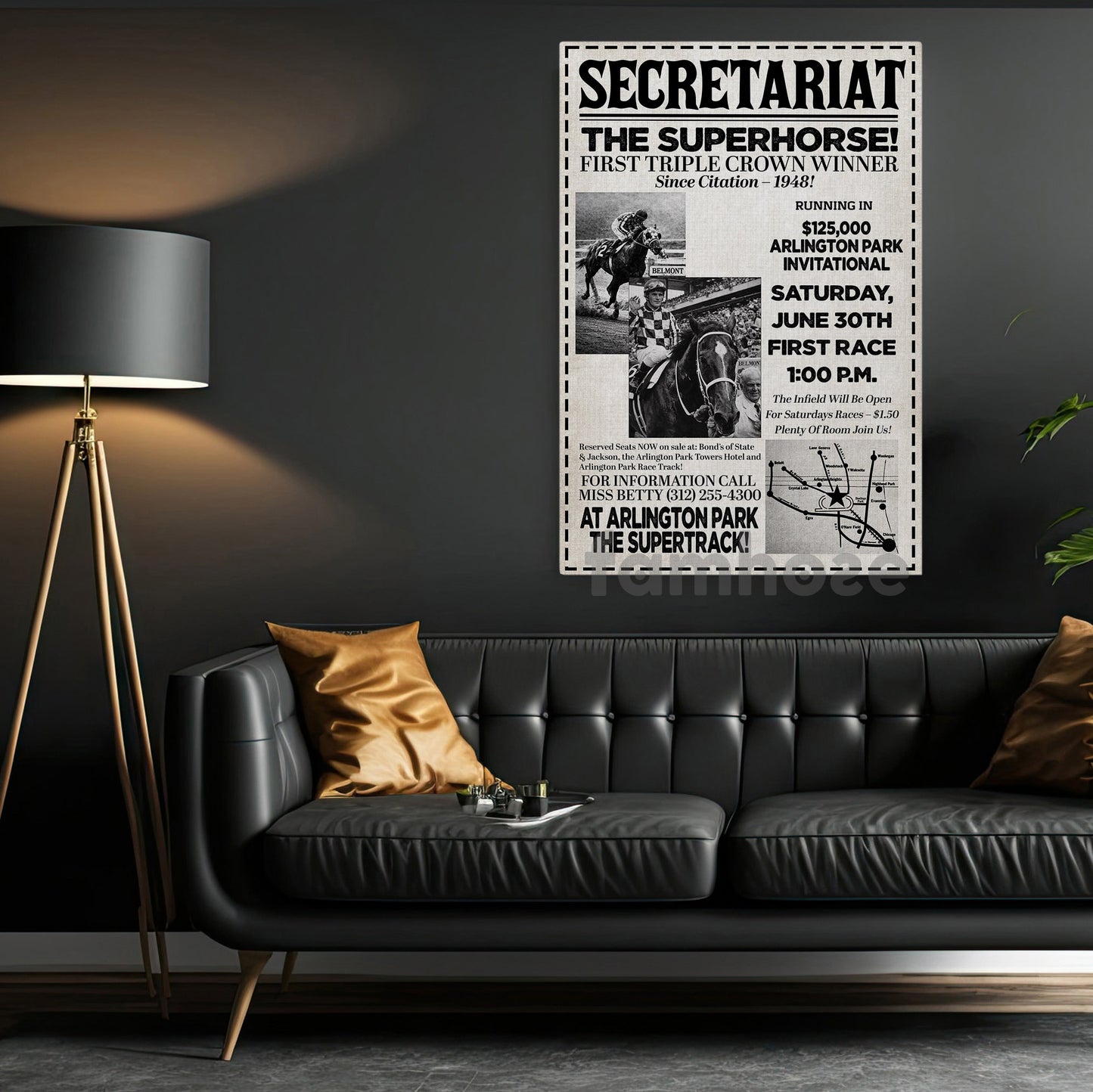 Secretariat Horse Canvas Painting, Secretariat The Superhorse Wall Art Decor, Poster Gift For Horse Racing Lovers, Fan Of Kentucky Derby