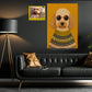 Personalized Modern Pet Illustration Canvas Painting, Dog Portrait Wall Art Decor, Poster Gift For Dog Lover