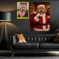 Personalized Christmas Dog Canvas Wall Art, Dog Santa Claus Christmas Pet Portrait Wall Art Decor, Xmas Poster Gift For Dog Lover