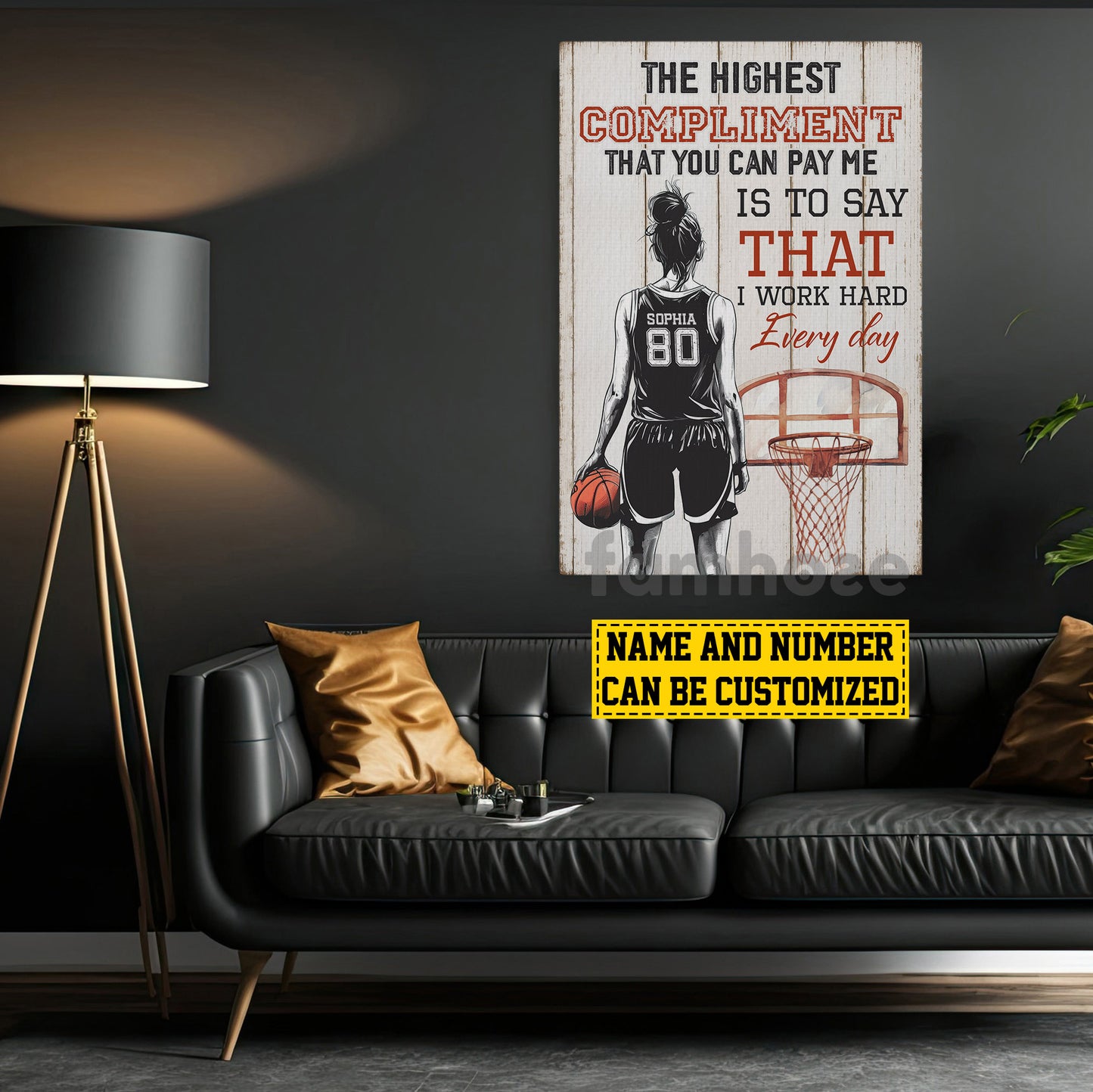 Personalized Basketball Woman Canvas Painting, The Highest Compliment Sport Wall Art Decor, Poster Gift For Basketball Lovers