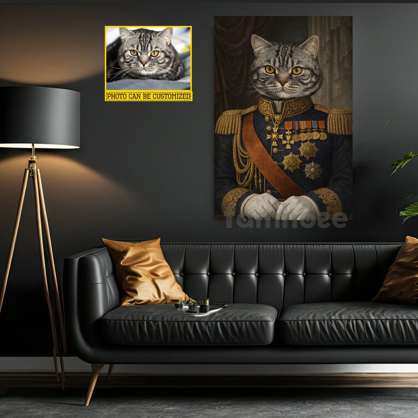 Personalized Victorian Cat Canvas Painting, Noble Cat Portrait Wall Art Decor, Poster Gift For Cat Lovers