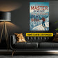 Personalized Skiing Man Canvas Painting, I Am The Master Of My Fate Wall Art Decor, Poster Gift For Skiing Lovers