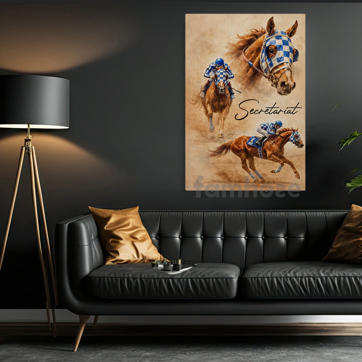 Secretariat Canvas Painting, 1973 Triple Crown Champion Wall Art Decor, Poster Gift For Horse Racing Lovers