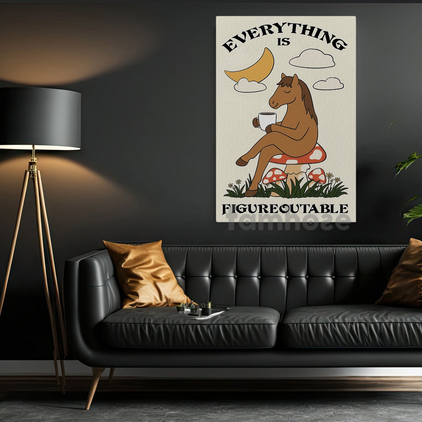Funny Horse Canvas Painting, Everything Is Figureoutable Wall Art Decor, Poster Gift For Horse Lovers