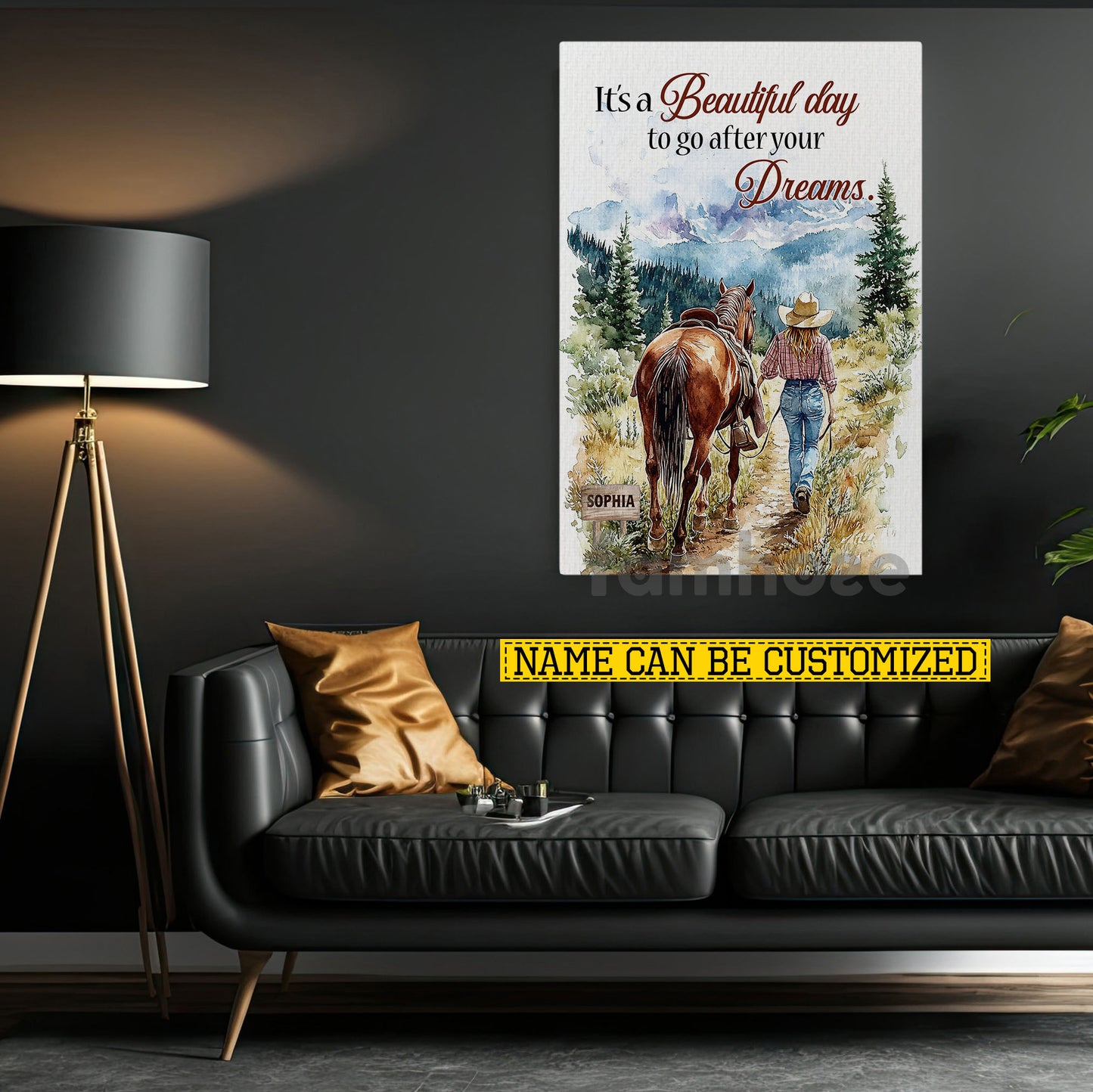 Personalized Cowgirl Canvas Painting, It's A Beautiful Day Wall Art Decor, Poster Gift For Cowgirl