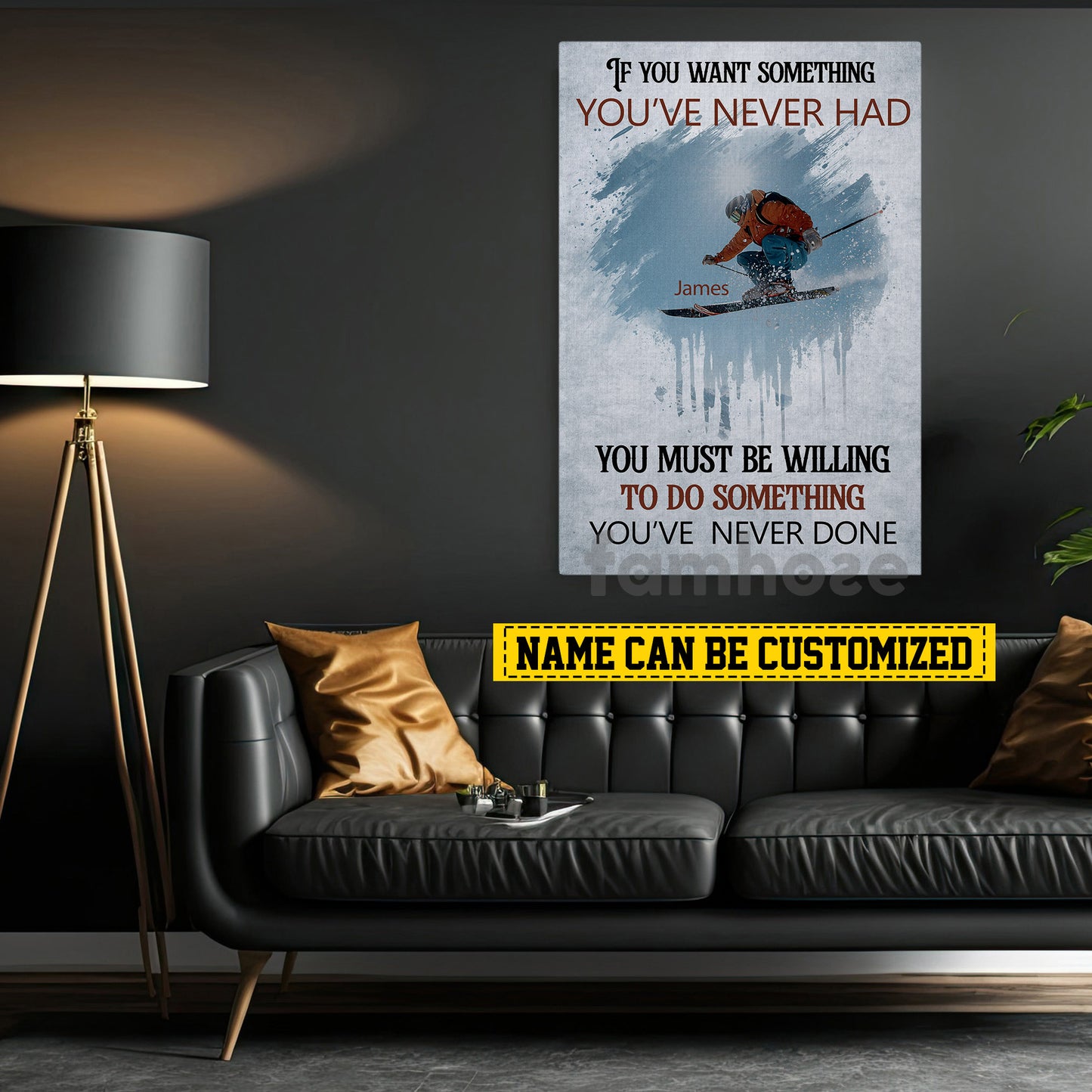 Personalized Skiing Man Canvas Painting, If You Want Something You've Never Had Sport Wall Art Decor, Poster Gift For Skiing Lovers