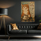Funny Coffee Cat Canvas Painting, I'm Just Waiting To See Wall Art Decor, Poster Gift For Cat Lovers, Coffee Lovers