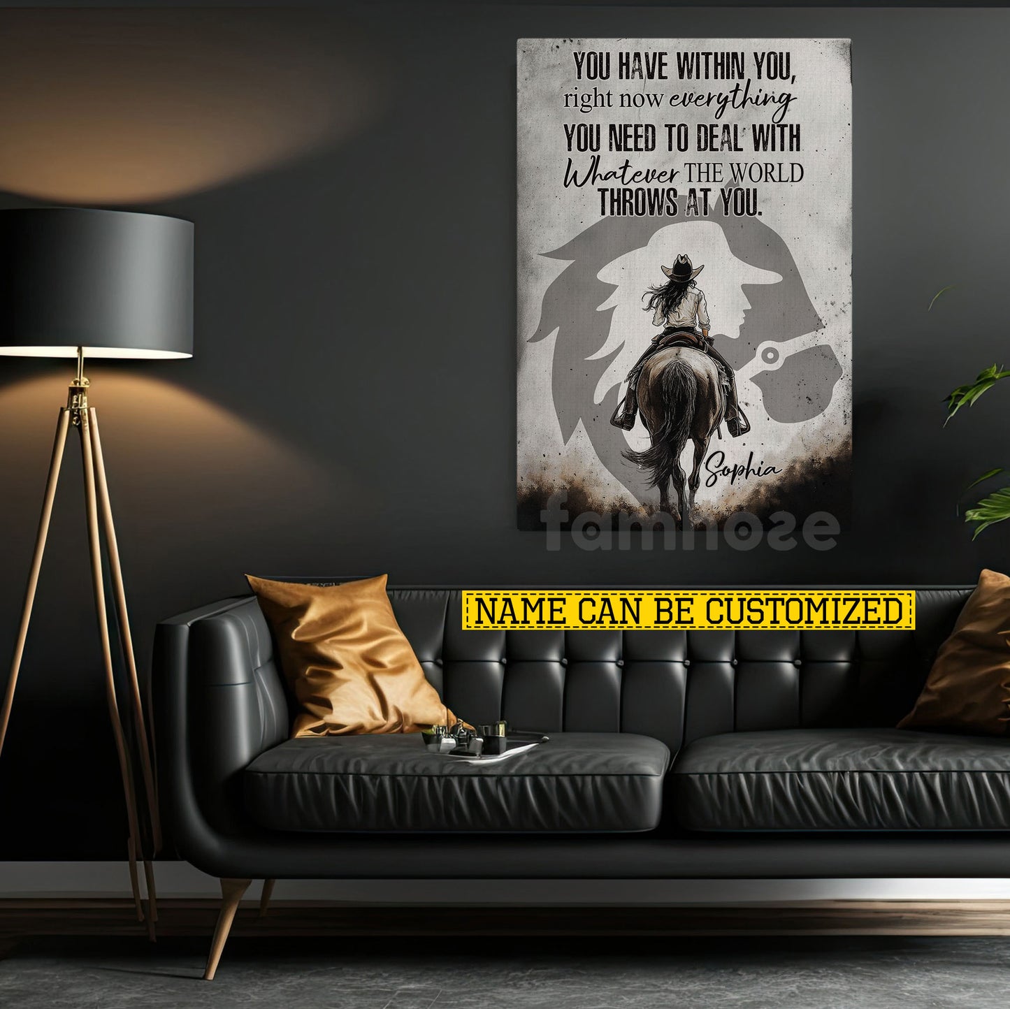 Personalized Horse Riding Girl Canvas Painting, You Have Within You Wall Art Decor, Poster Gift For Horse Girl