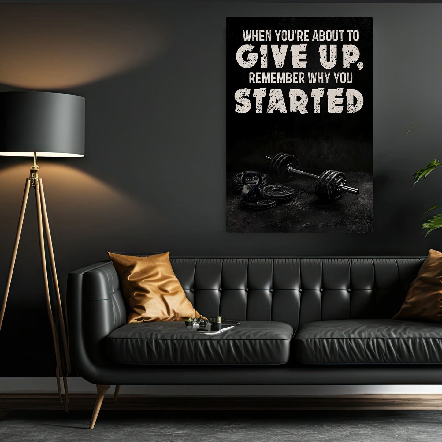 Gym Canvas Painting, When You're About To Give Up Remember, Motivational Fitness Quotes Wall Art, Ideal Poster Gift For Sports Enthusiasts