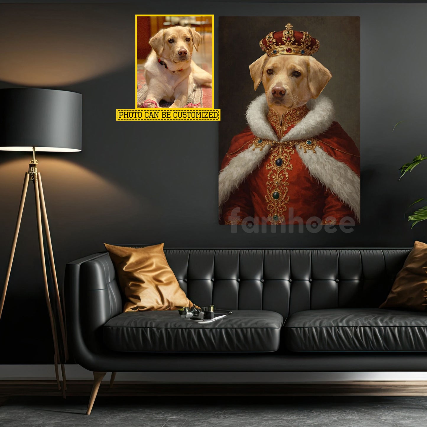 Personalized Victorian Dog Canvas Painting, Royal Dog Portrait Wall Art Decor, Poster Gift For Dog Lovers