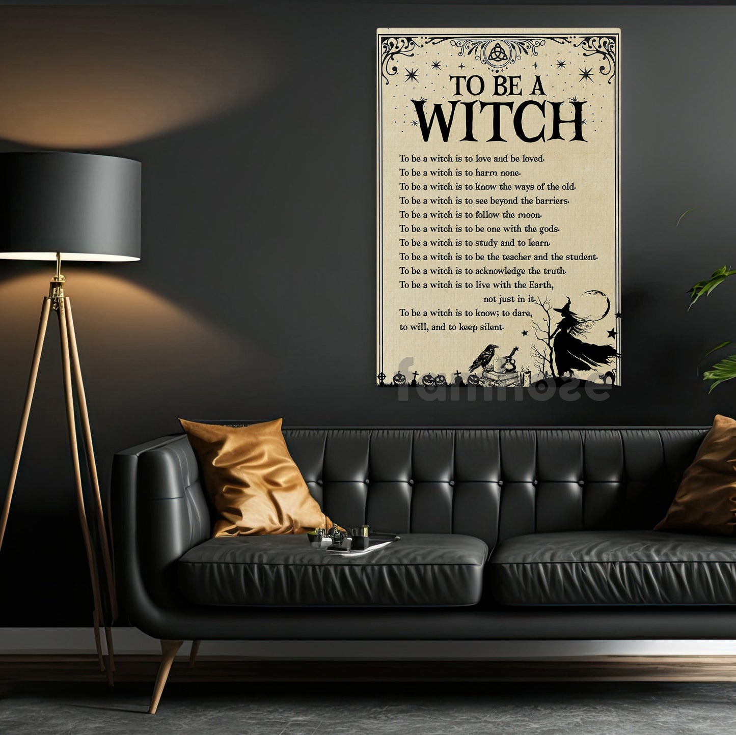 Halloween Witch Canvas Painting, To Be A Witch Wall Art Decor, Spooky Season Poster Gift For Witch Lovers