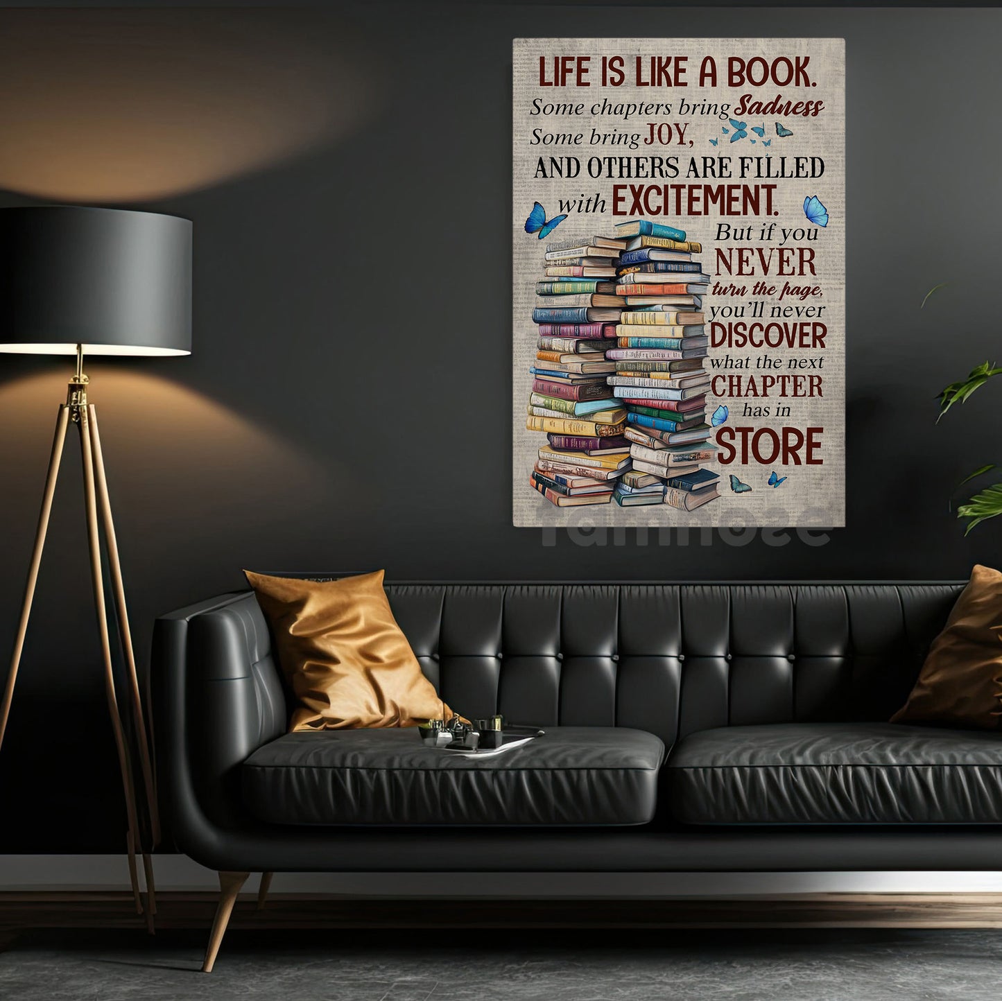 Reading Book Canvas Painting, Life Is Not A Book Wall Art Decor, Poster Gift For Reading Lovers